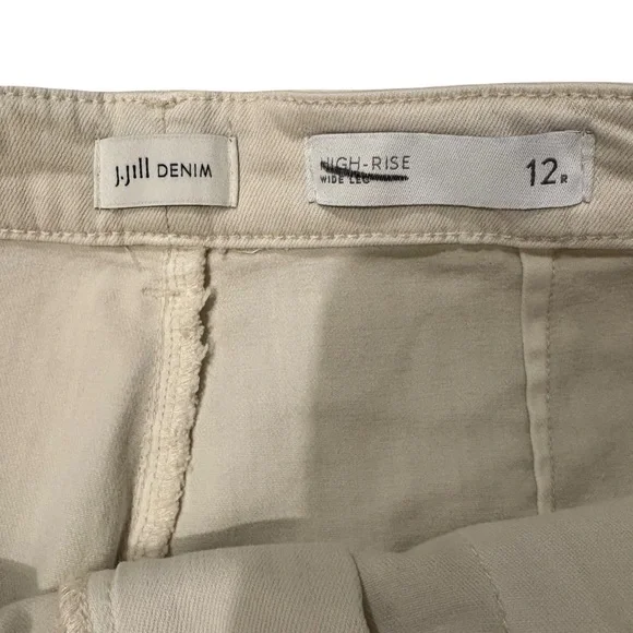 NWT, J. Jill Denim High Rise Wide Leg Patch Pocket Jean Light Barley, Sz 12 R - Picture 12 of 13